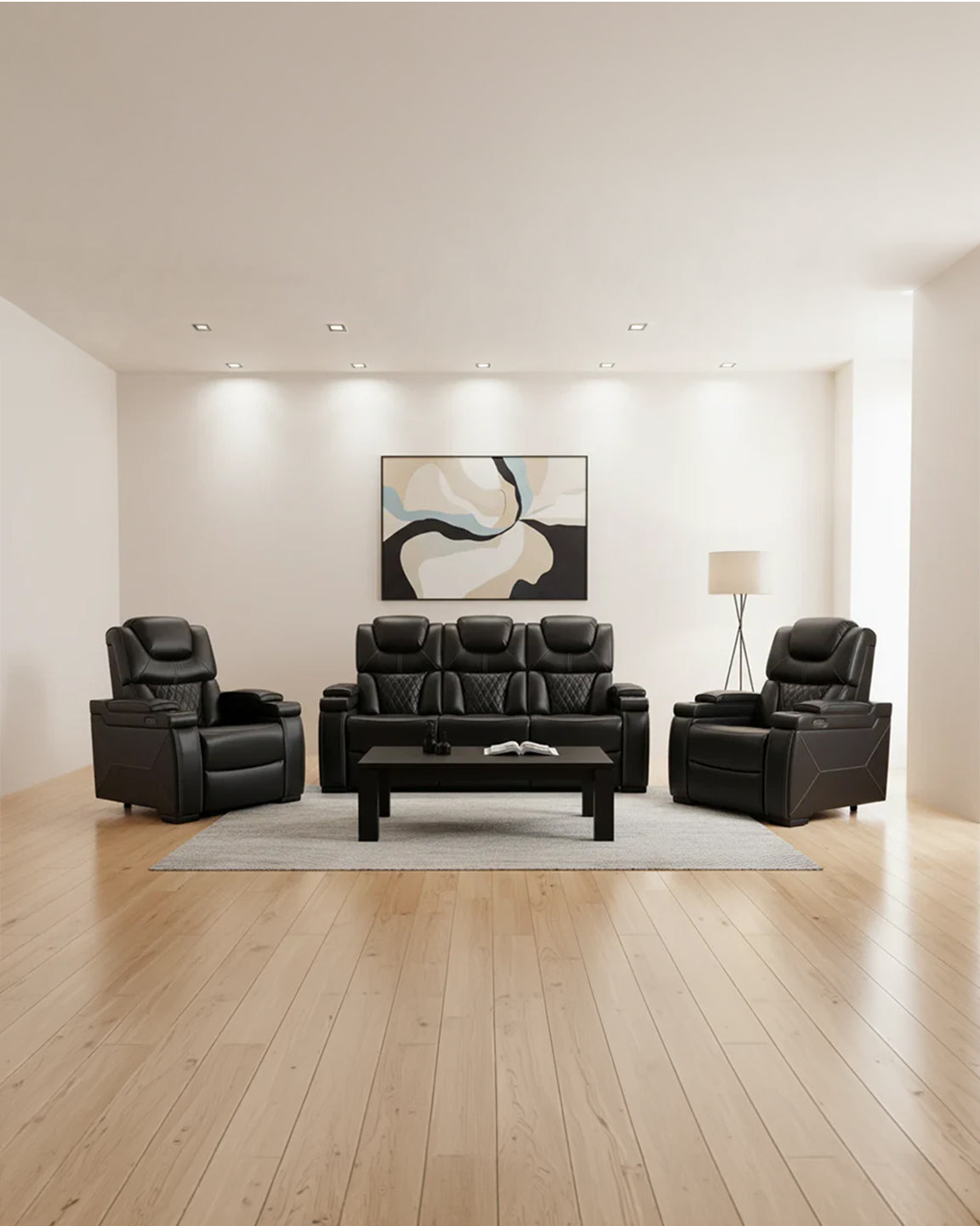Transformer Power Recliner Set - Black