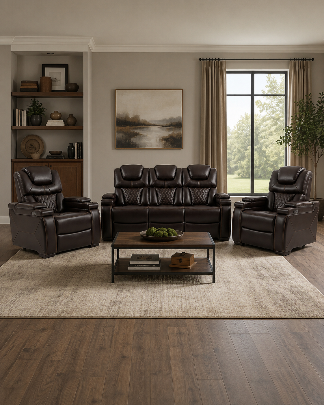 Transformer Power Recliner Set - Chocolate Brown