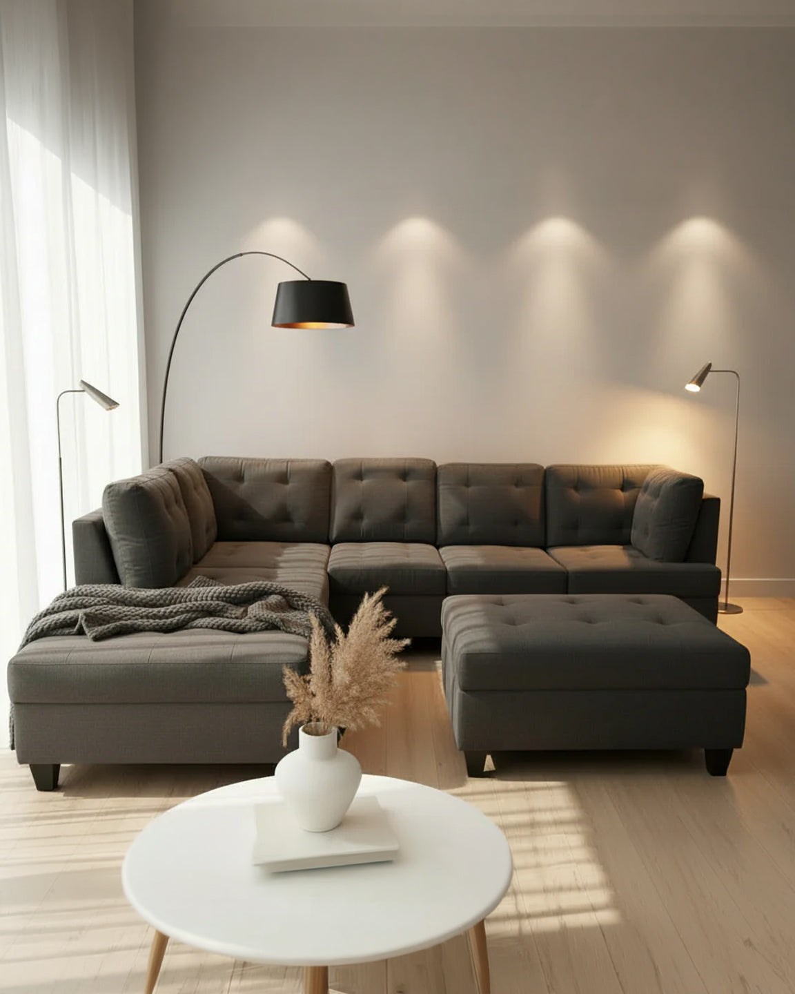 Aruba Modern Sectional - Dove Grey
