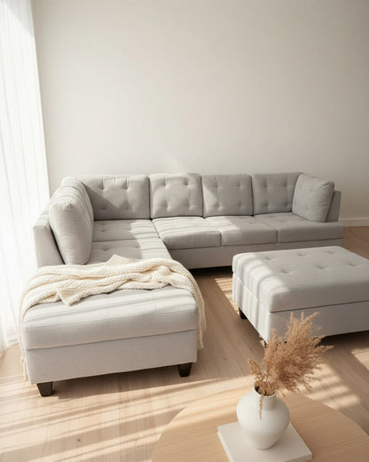 Aruba Modern Sectional - Dove Grey