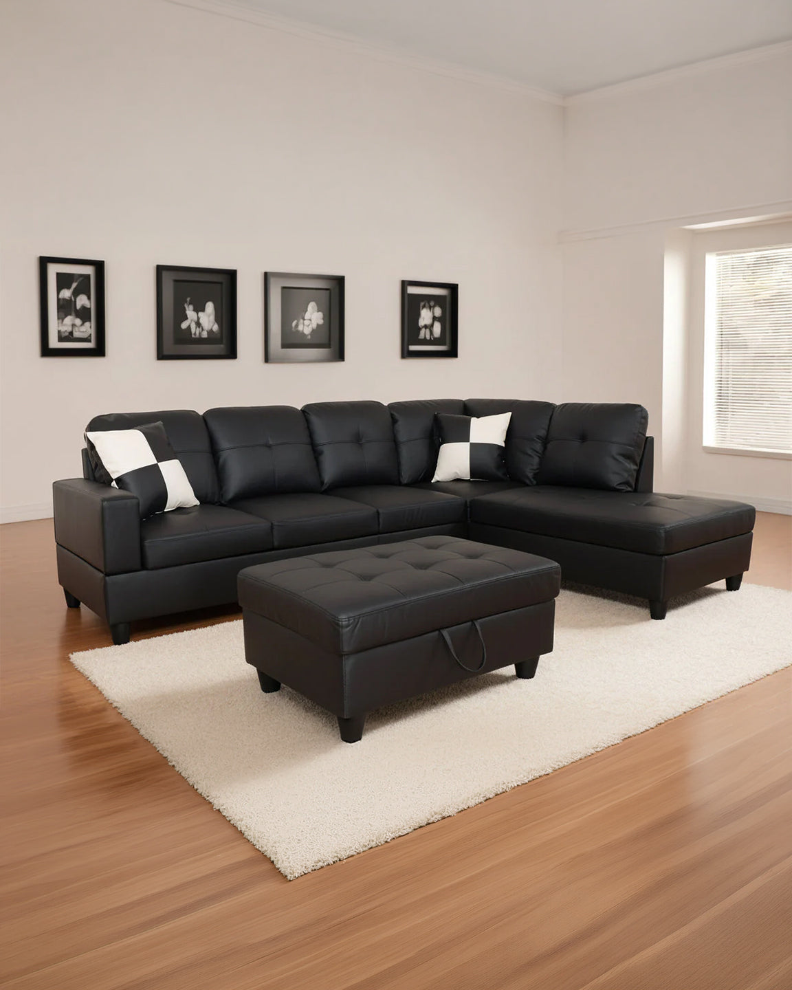 Belmont Modern Sectional - Black