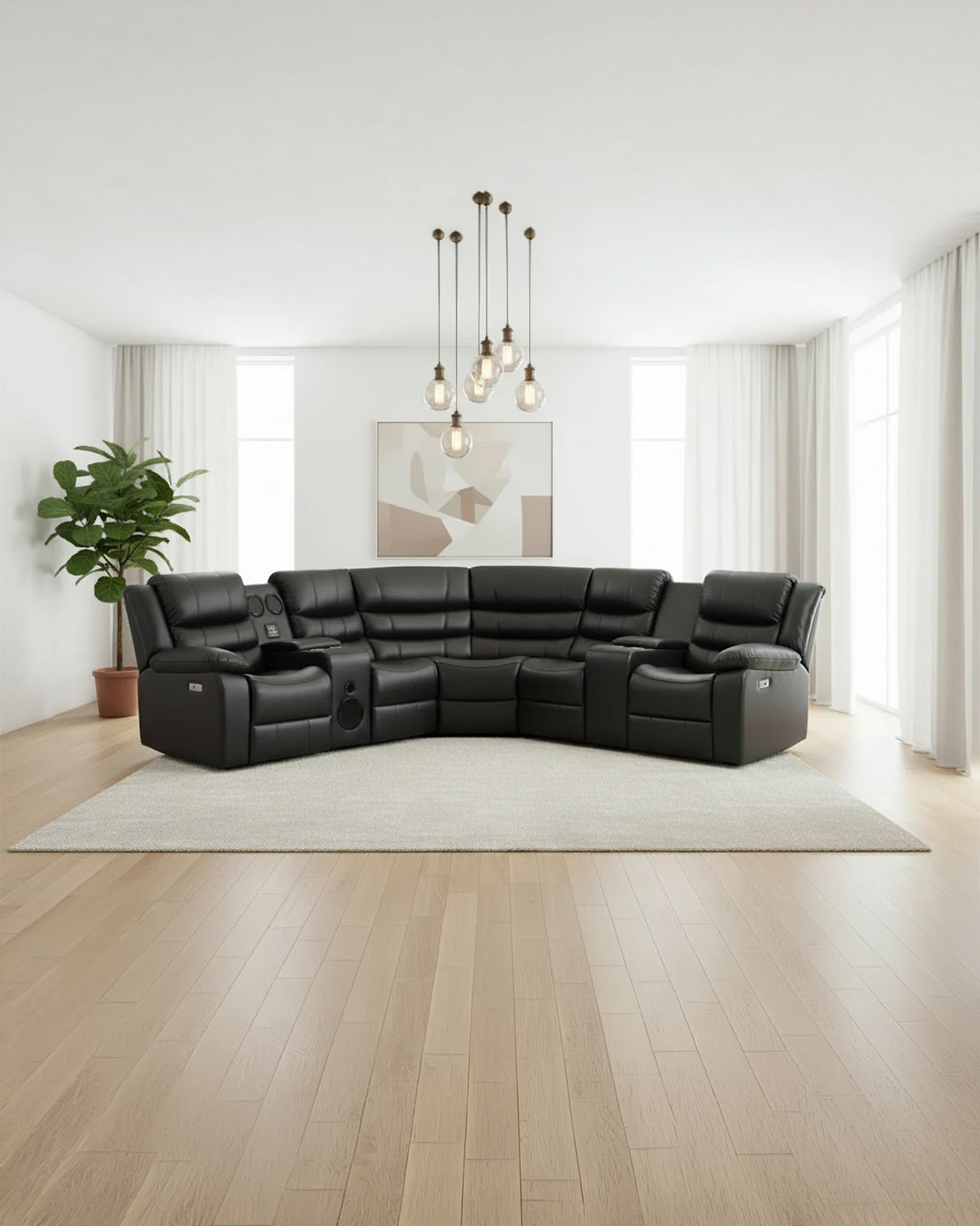 Costa Power Recliner Corner Sectional - Black
