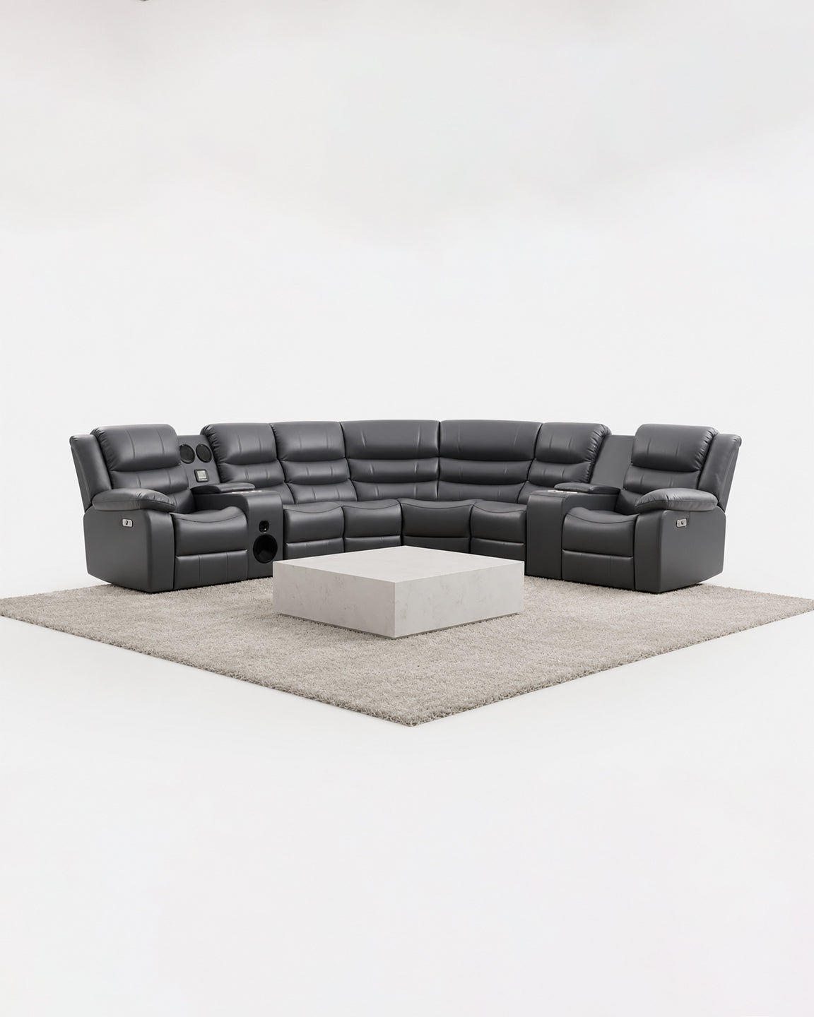 Costa Power Recliner Corner Sectional - Cool Grey