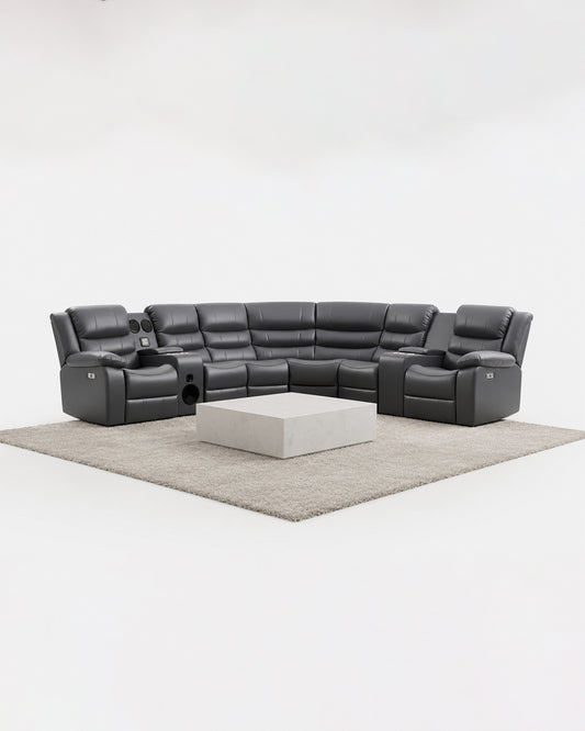 Costa Power Recliner Corner Sectional - Cool Grey