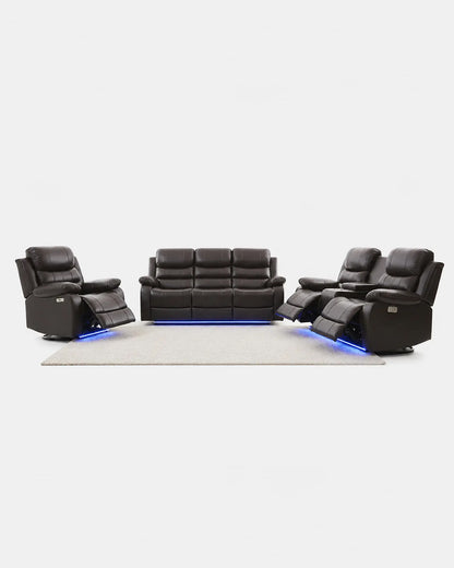 Monaco Power Recliner Set -  Chocolate Brown