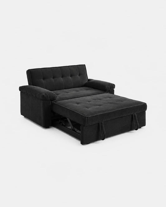Neil Compact Sofa Bed Love Seat - Black