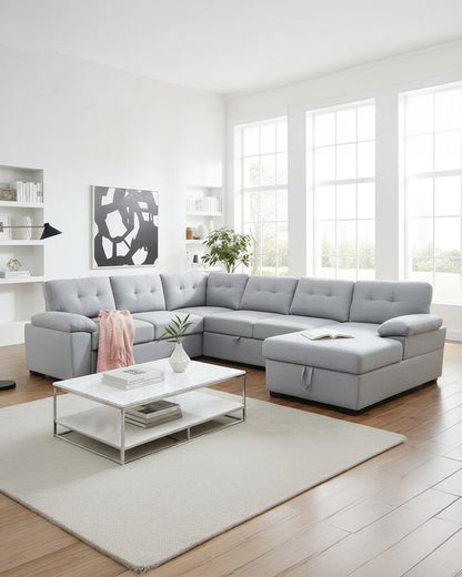 Scott Sofa Bed Sectional - Light Grey