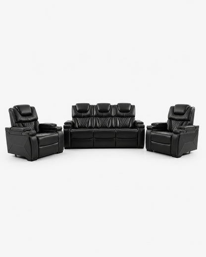 Transformer Power Recliner Set - Black