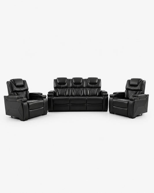 Transformer Power Recliner Set - Black