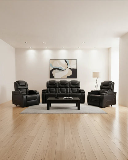 Transformer Power Recliner Set - Black